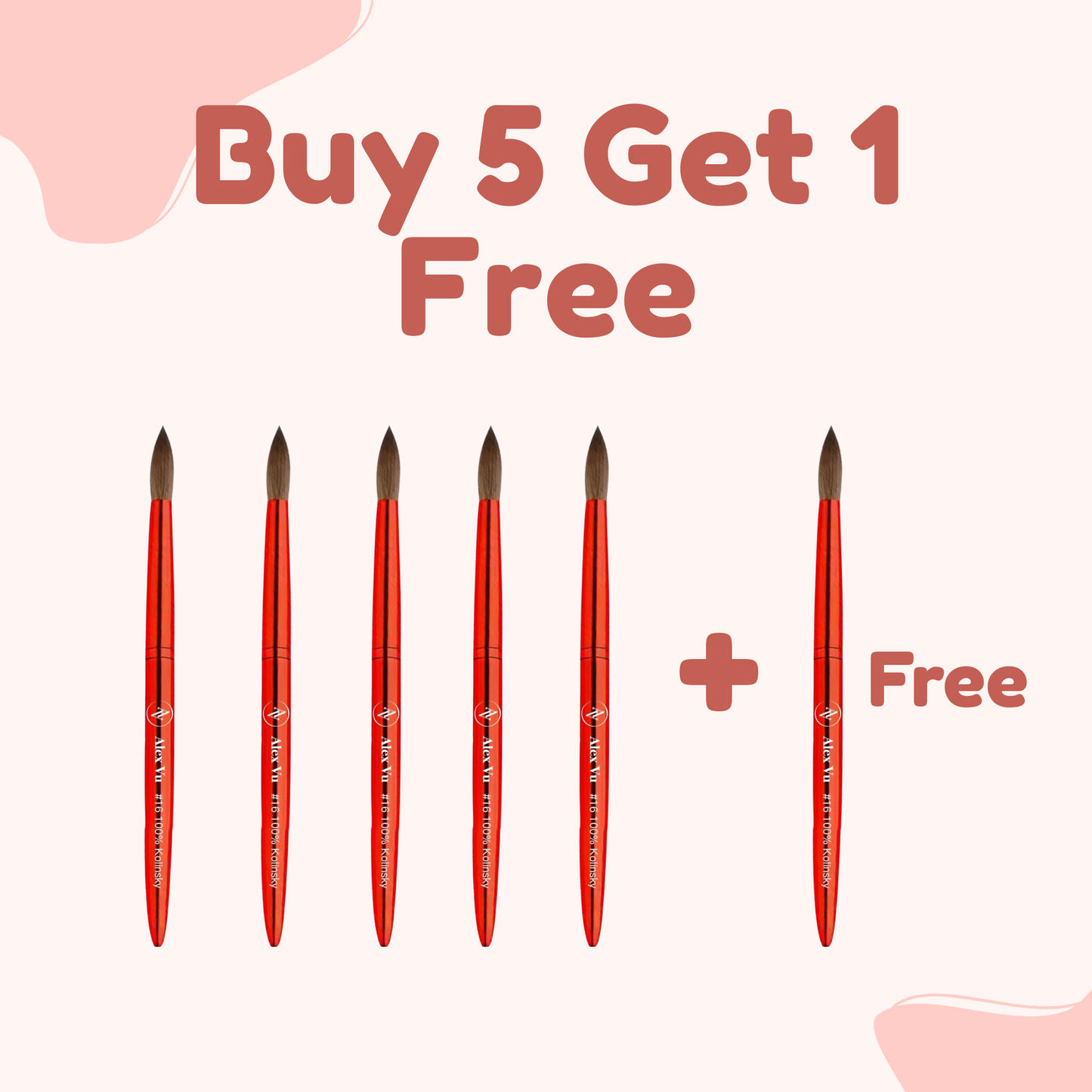 Buy 5 Acrylic Brushes (size 16) Get 1 Free