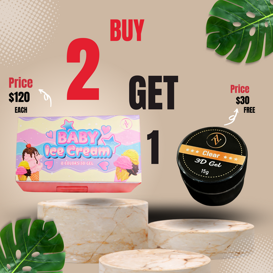 Buy 2 Baby Ice Cream Sets GET 1 CLEAR 3D Gel (15g) FREE
